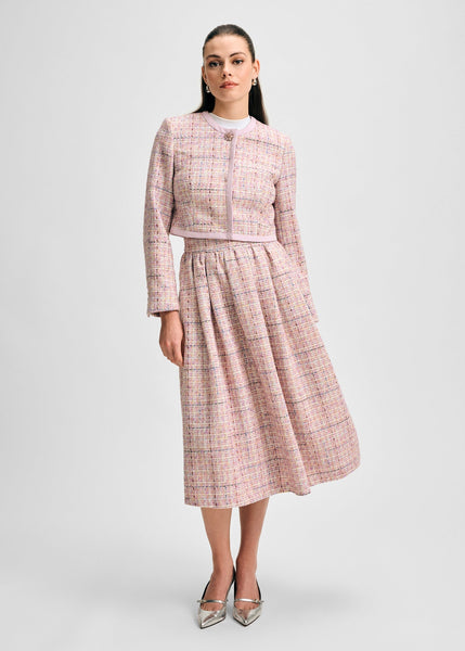 【I AM MARI】[Tweed set] Mishorin Peplum Collar Blouse JK SK Michon Tweed Jacket – Gorsuch