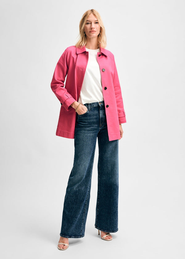 AMERI　TWILL JACKET LIKE TOP Mid-Length Twill Jacket | Isaac Mizrahi