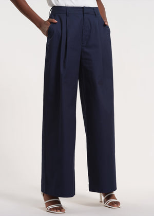 Wide Leg Pleated Trousers