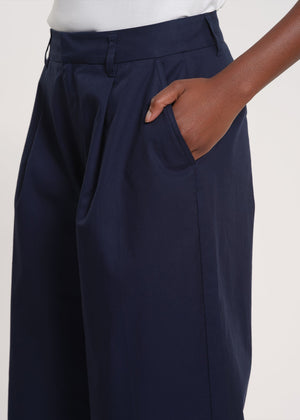 Wide Leg Pleated Trousers