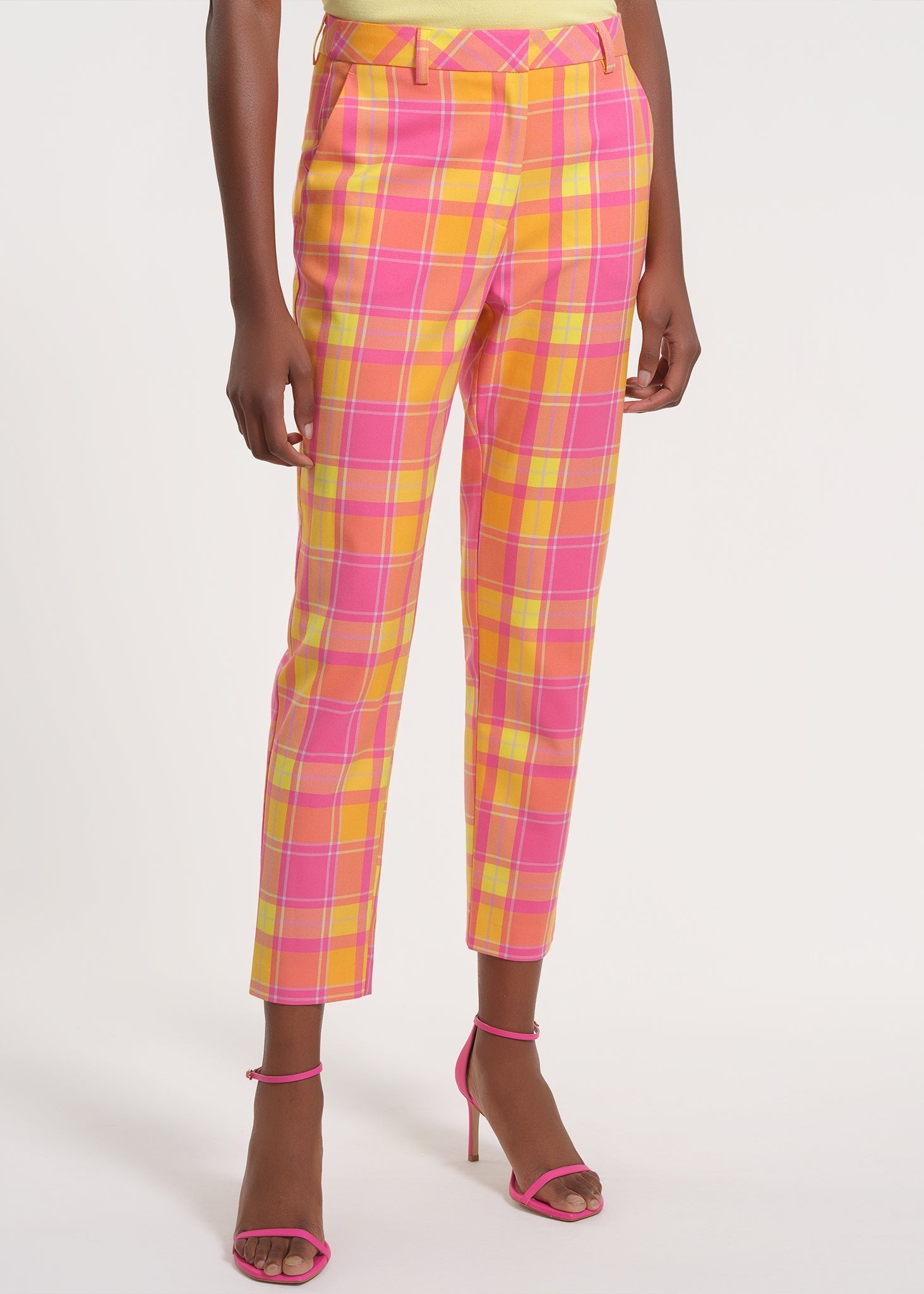 Plaid Slim Leg Trousers, Stylish & Chic | Anne Klein - Isaac Mizrahi