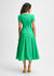 Pleated Detail Belted Short Sleeve Midi Dress