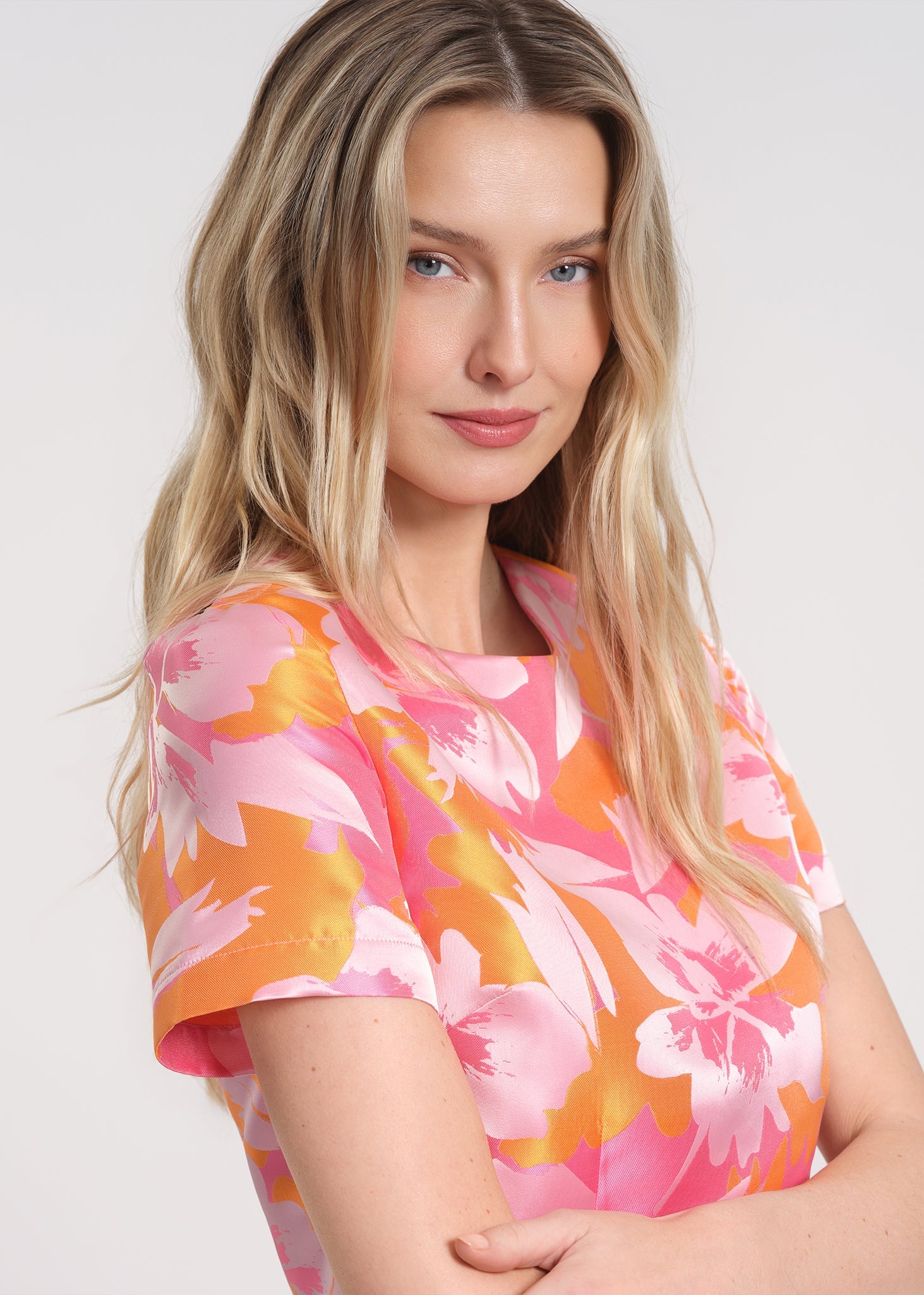 Mini Dress with Brocade Pattern