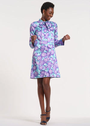 Sleeveless Mini Dress with Tie Neck