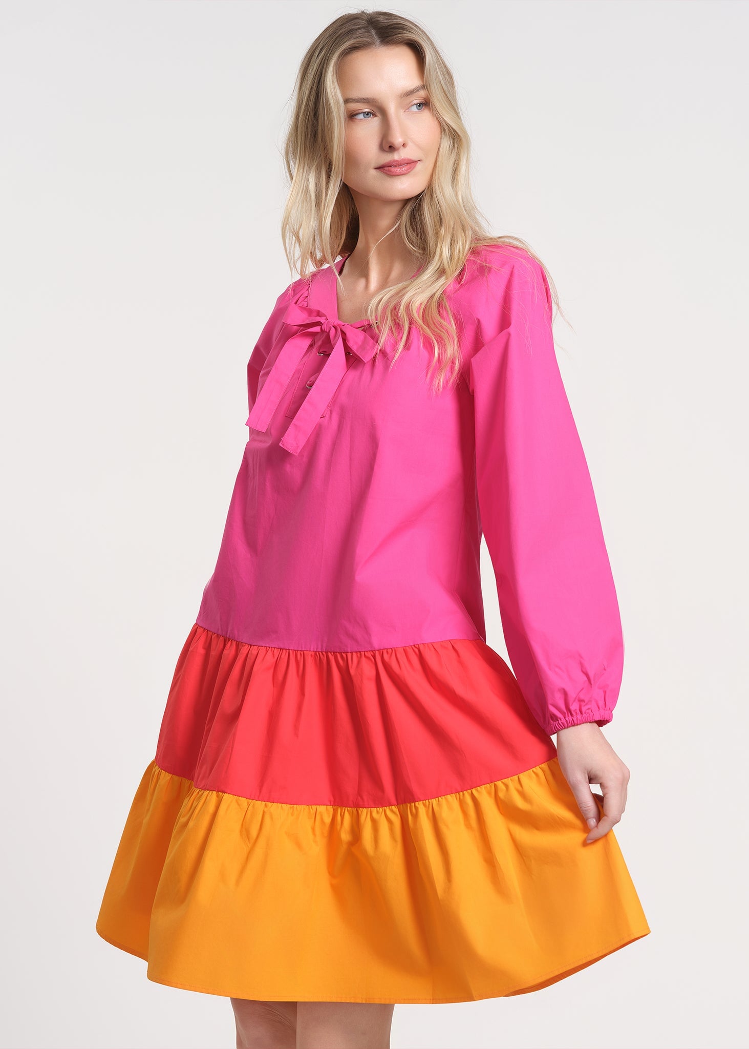 CLANE REINETTE BALLOON SLEEVE マキシ ワンピース Raglan Dress with Balloon Sleeves | Anne Klein - Isaac Mizrahi
