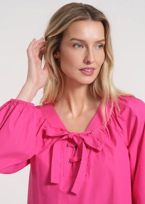 Raglan Dress with Balloon Sleeves