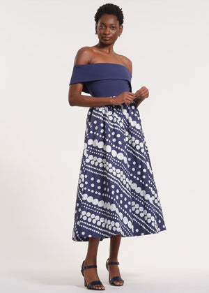 Off-The-Shoulder Midi-Length Dress