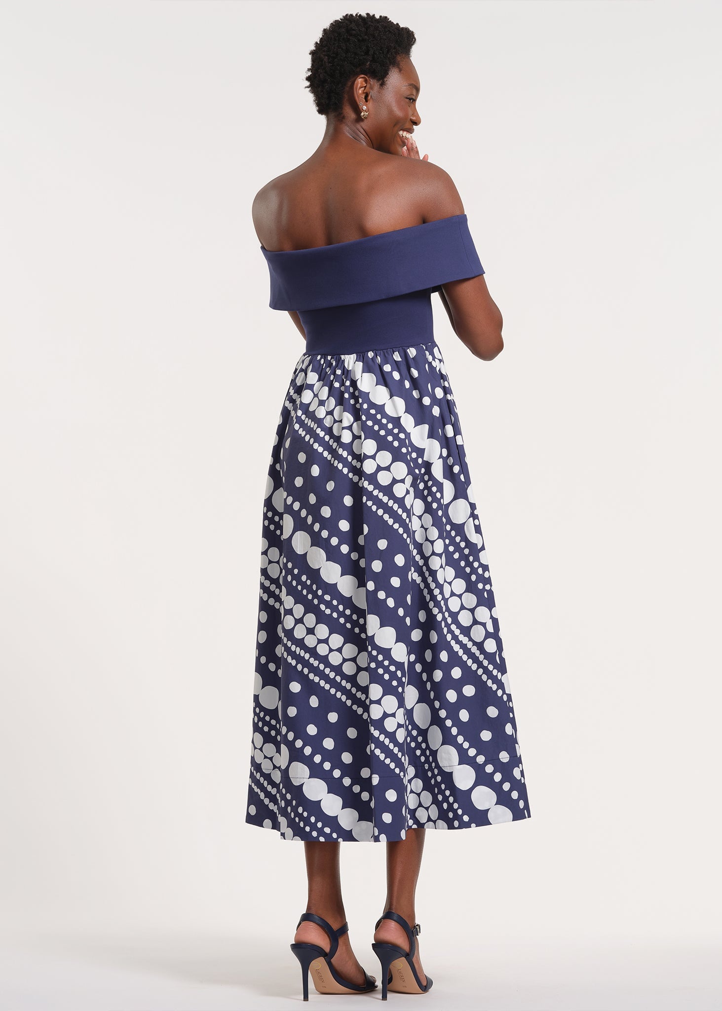 Off-The-Shoulder Midi-Length Dress