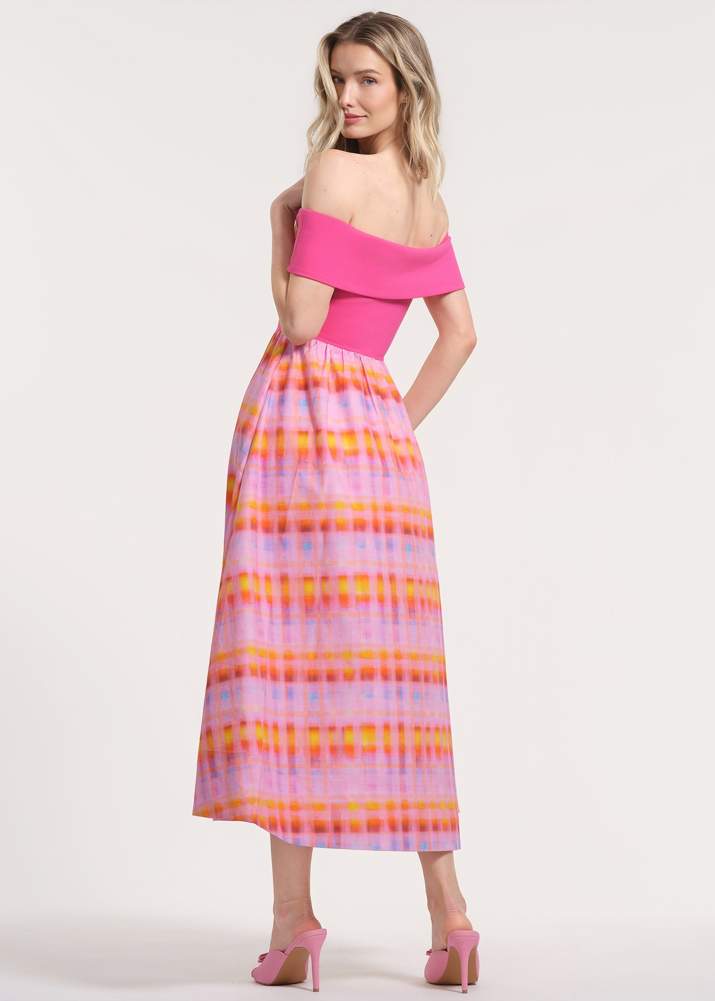 Off The Shoulder Midi-Length Dress