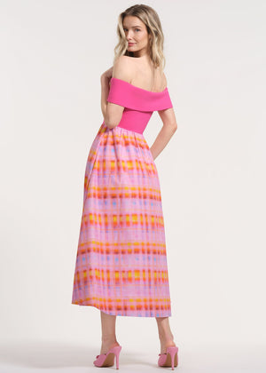 Off The Shoulder Midi-Length Dress