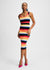 Striped Rib Sweater Midi Dress