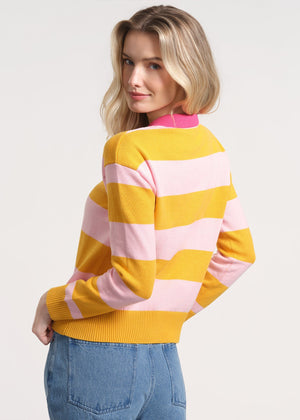 Long Sleeve Rugby Knit Sweater