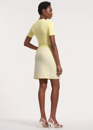 Gingham Pattern Knit Skirt