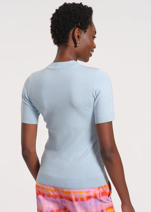 Short Sleeve Mock Neck Sweater