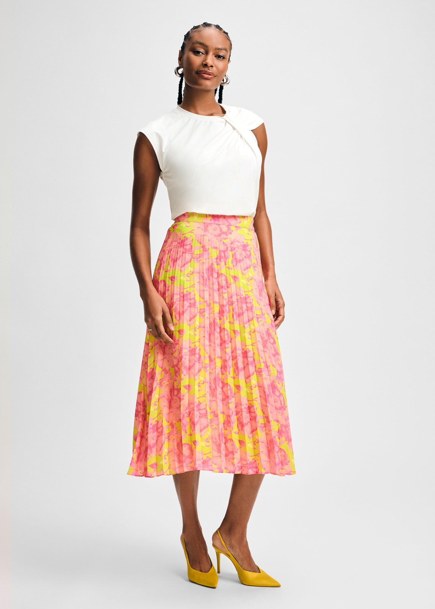 Pleated Midi Skirt