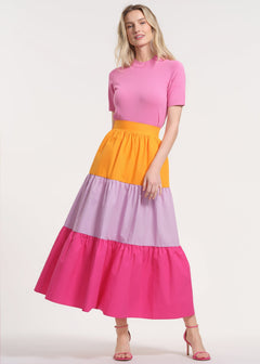 Flowy Tiered Midi Skirt | Anne Klein - Isaac Mizrahi