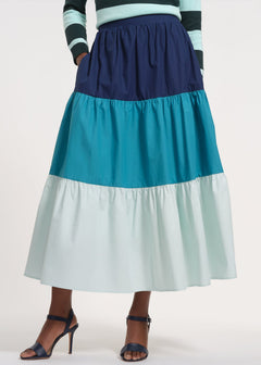 Flowy Tiered Midi Skirt | Anne Klein Style & Versatility - Isaac