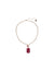 Gold Tone and Pink Pendant Necklace