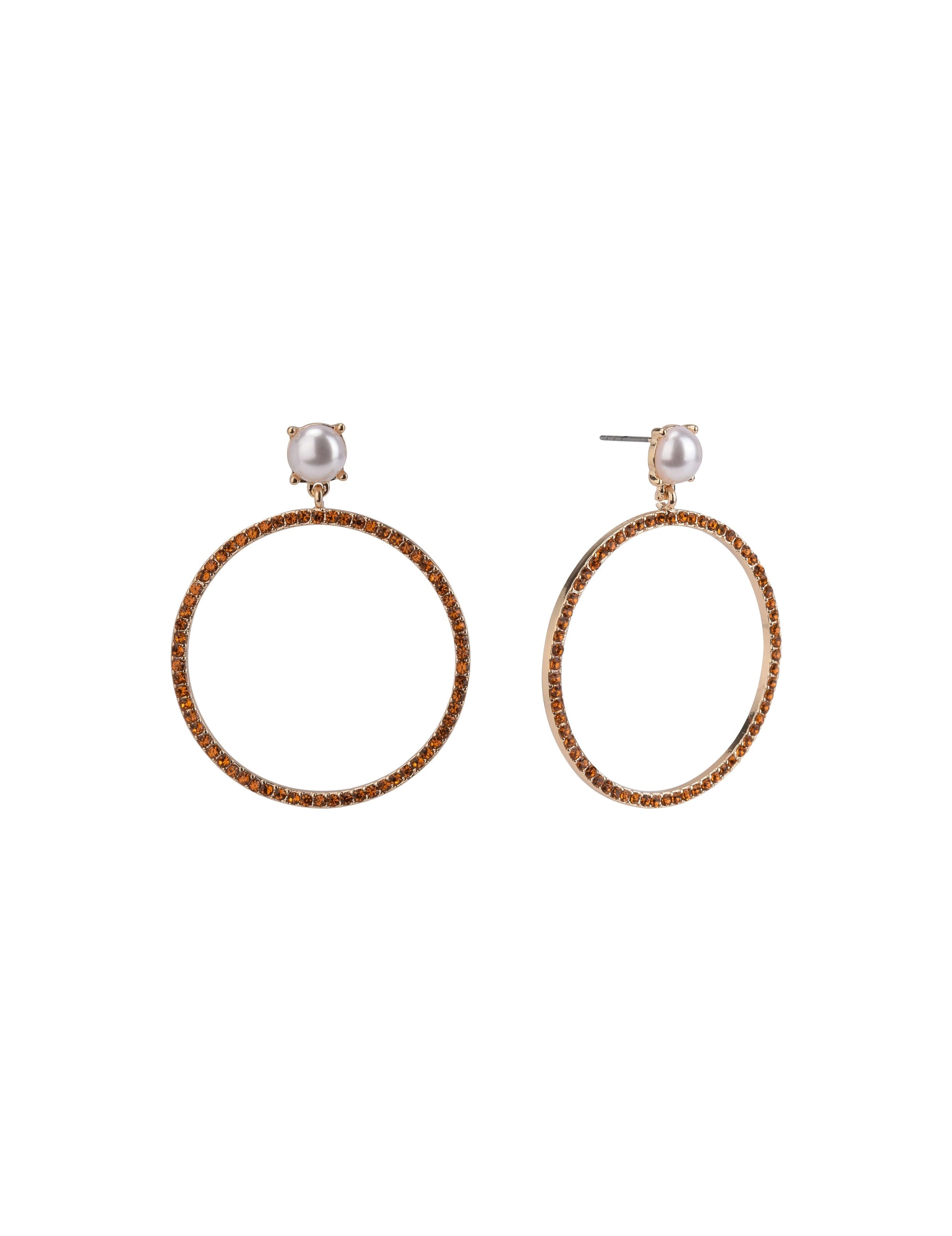 Setting Stone Ring Drop Earrings