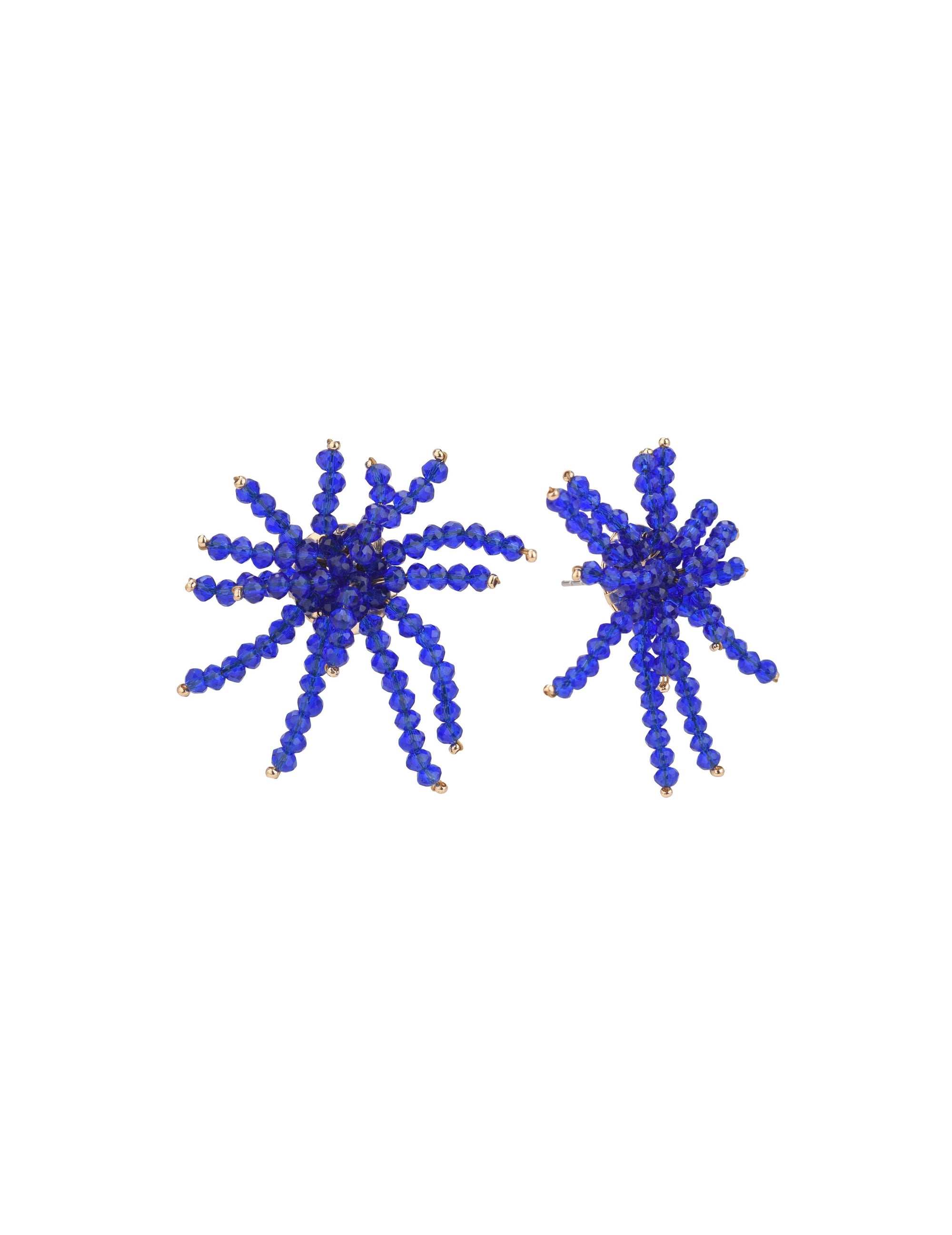 Faceted Bead Burst Button Earrings