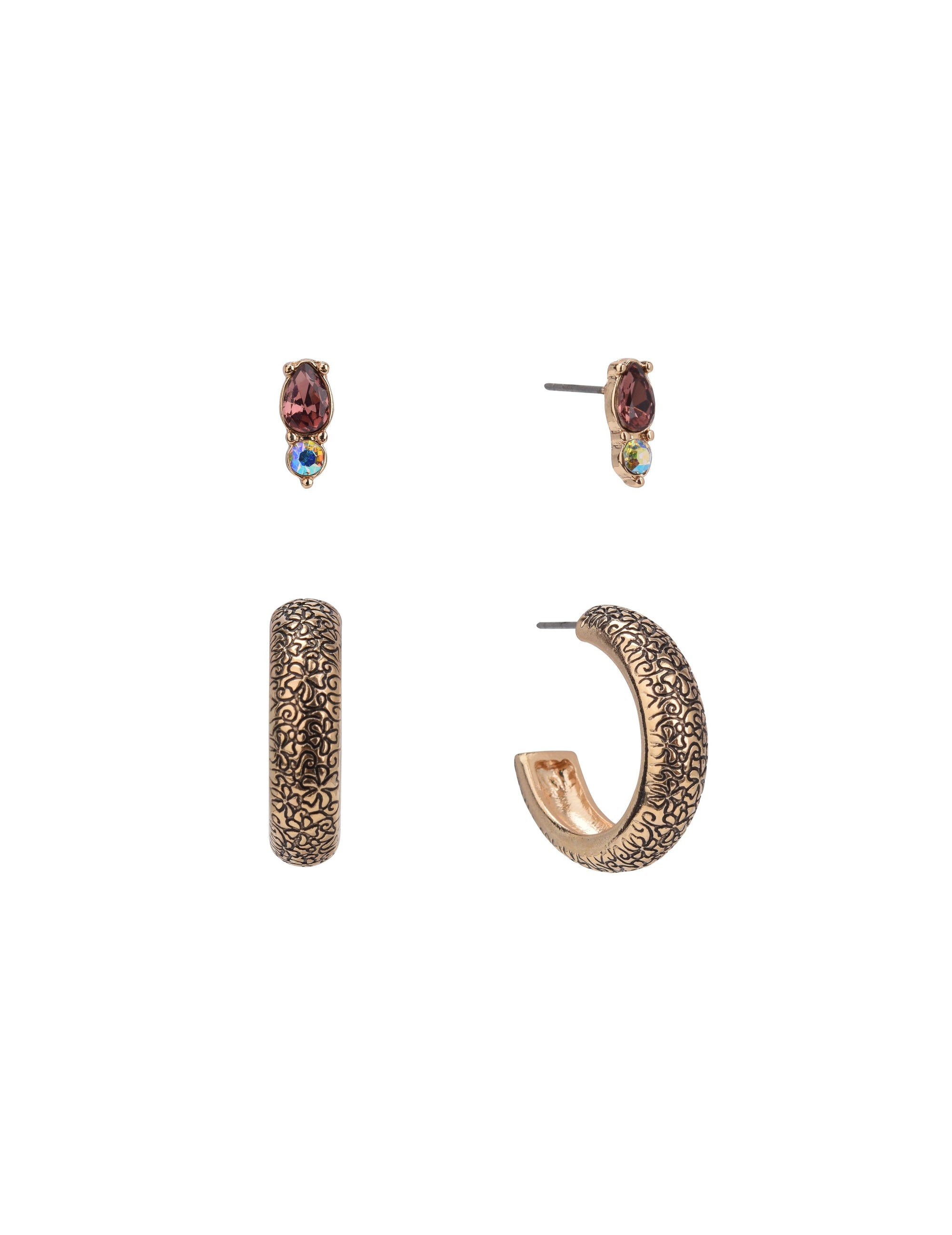Stud and Hoop Duo Earring Set