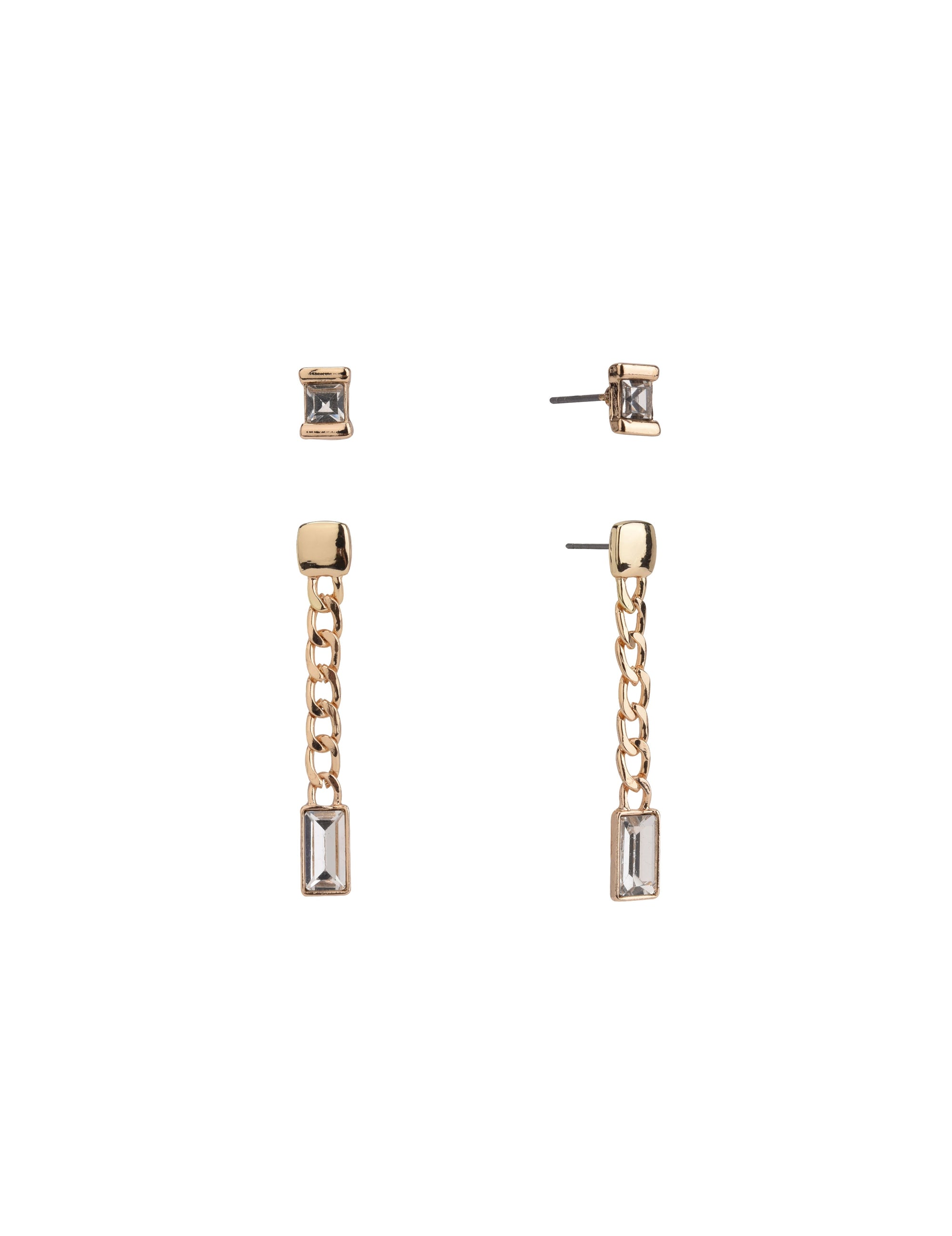 Stud and Linear Duo Earring Set
