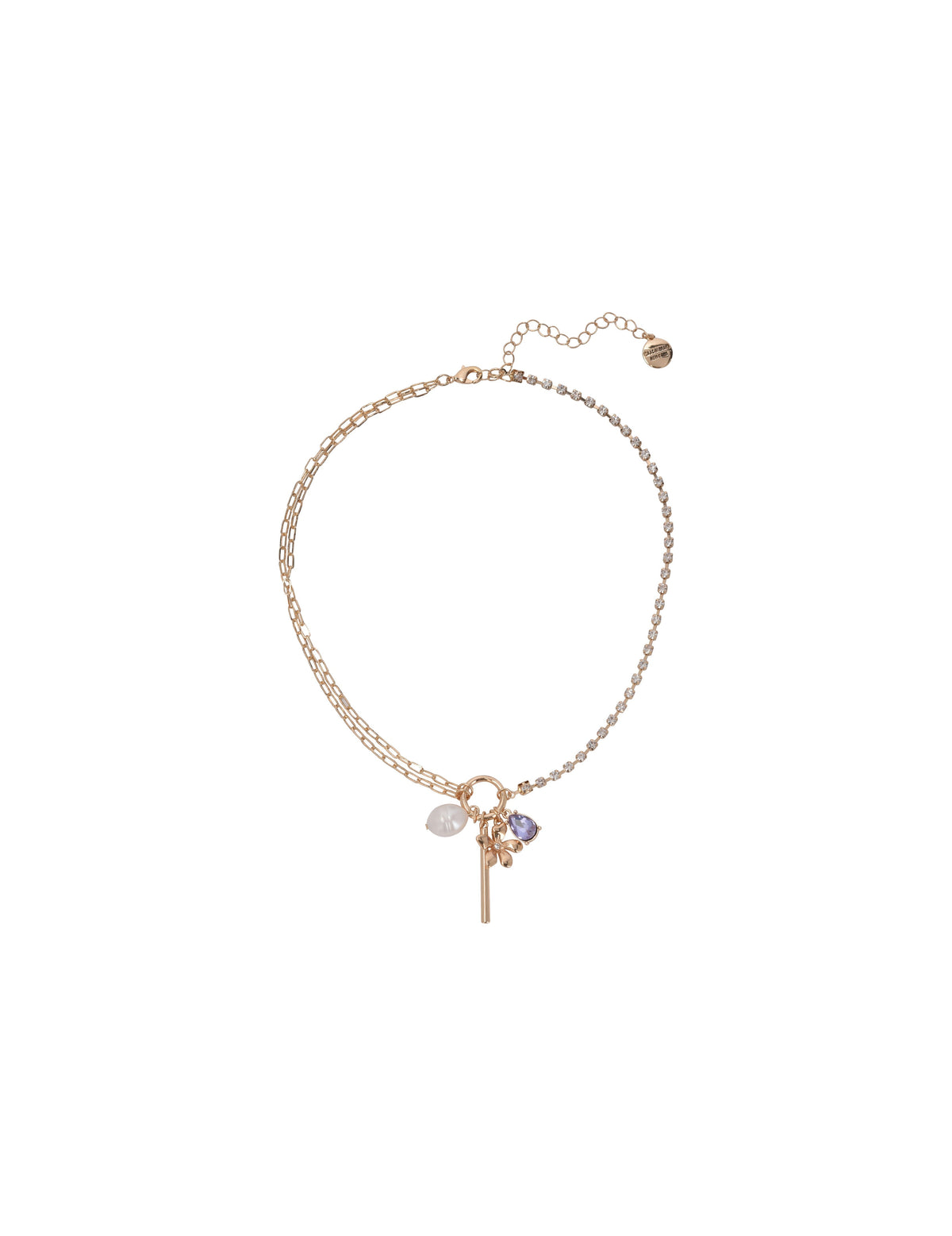 Rhinestone Chain Charmy Necklace