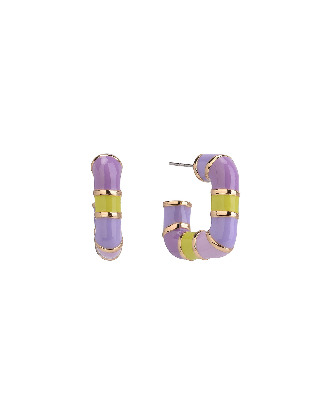 Purple Enamel Square Post Earrings