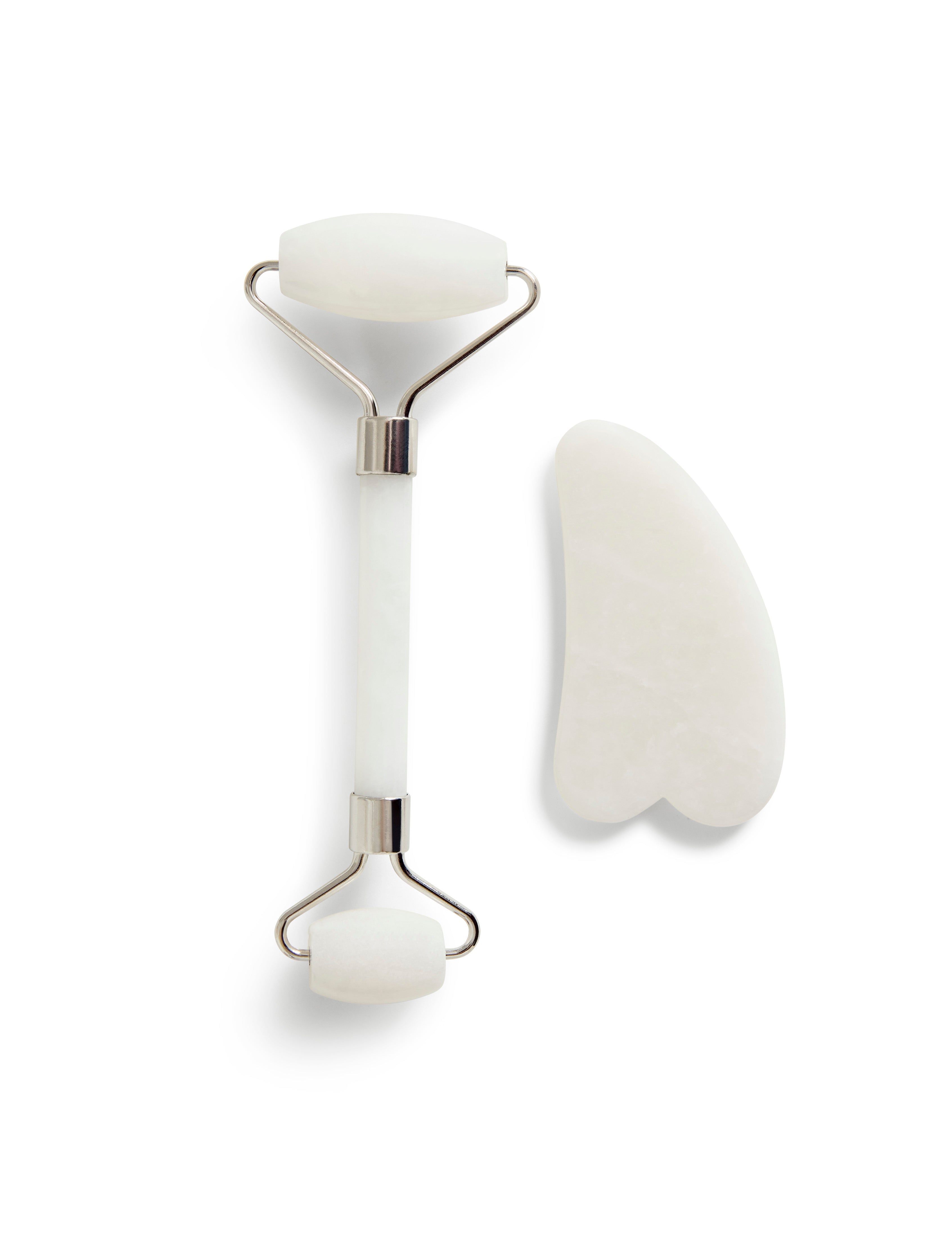 3-in-1 Naturstein Jade Roller & Gua Sha Set – Inkl. Eisroller, Für Gesichtsmassage, Kühlung & Lymphdrainage